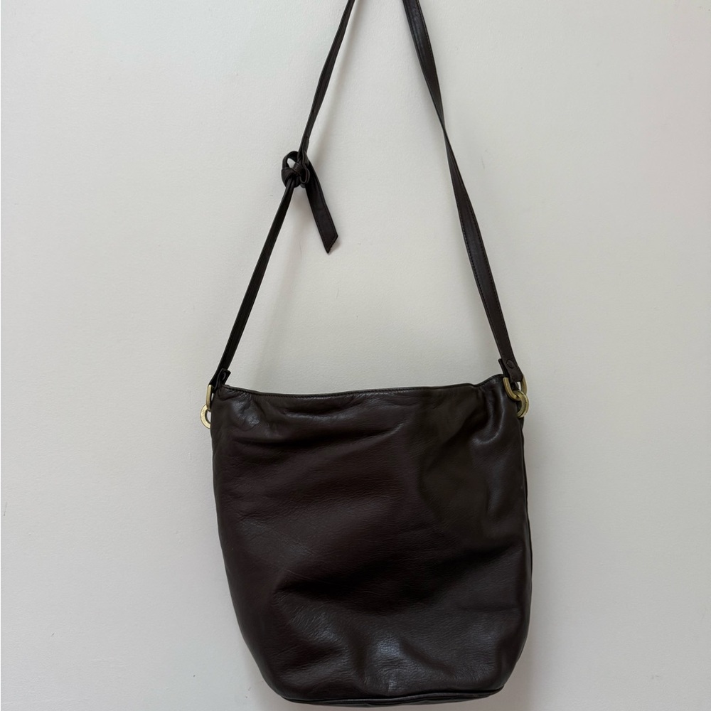 Portofino Chocolate Leather Handbag